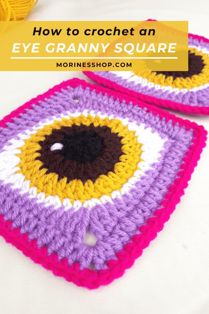 Crochet Eye Granny Square, a free crochet pattern - Morine's Shop